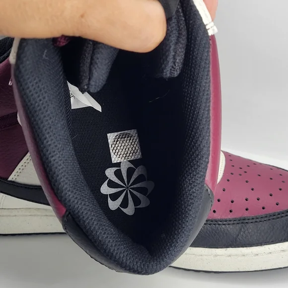 Nike Court Vision Men's Burgundy Black High-Top Sneakers US 10.5 DN 3577-600 - Picture 7 of 13